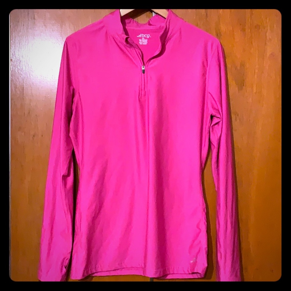 Hot pink 1/4 zip pull over